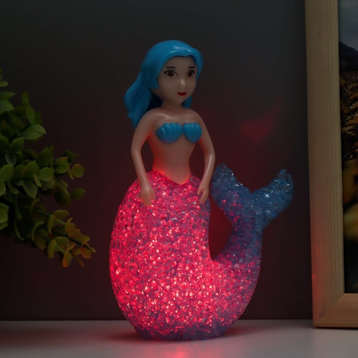 Ночник Ночник "Русалочка" LED RGB от батареек 3хLR44 МИКС 10х10х15,5см RISALUX