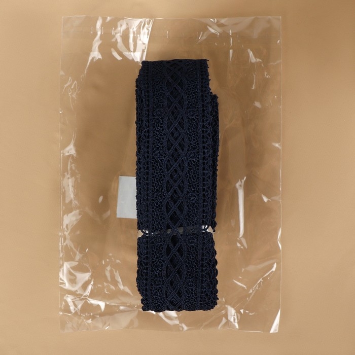 Кружево гипюровое, 40 мм × 11 ± 1 м, цвет тёмно-синий Кружево гипюровое, 40 мм × 11 ± 1 м, цвет тёмно-синий