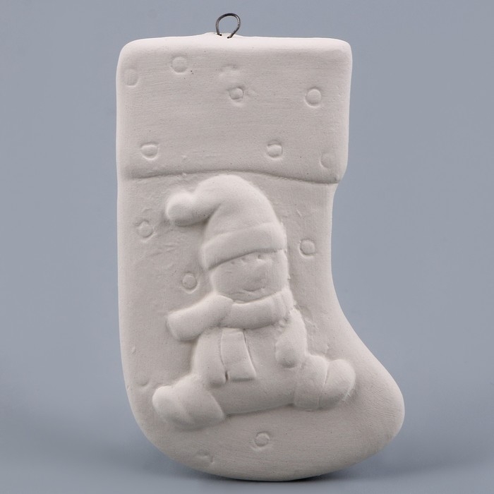 Новый год! Ёлочное украшение под раскраску «Носочек» с подвесом, кисть