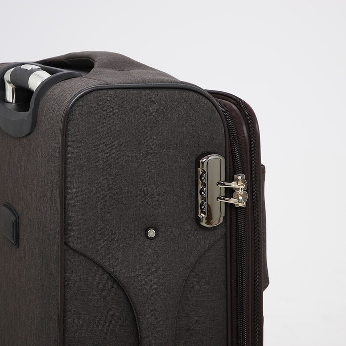 Чемодан средний 52 л (M), отдел на молнии, кодовый замок, с расширением, цвет коричневый Чемодан средний 52 л (M), отдел на молнии, кодовый замок, с расширением, цвет коричневый