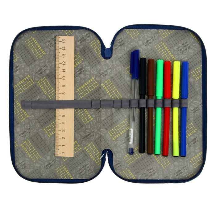 Пенал 2 секции, 125 х 205 мм, с наполнением 23 предмета, Calligrata Пенал 2 секции, 125 х 205 мм, с наполнением 23 предмета, Calligrata "Кошечка" ламинированный картон, 30П26/2/set