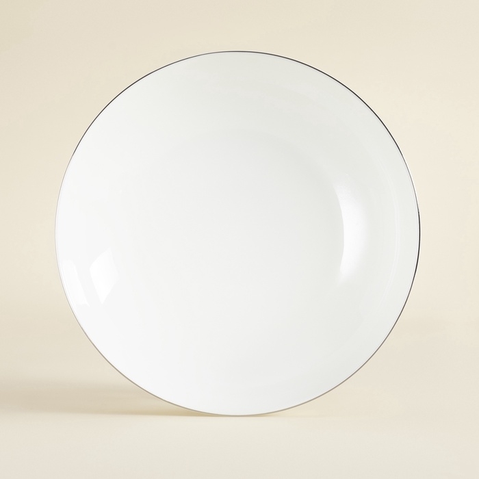 Тарелки глубокие SL Home «Каскарон», 700 мл, d=20 см, набор 2 шт, костяной фарфор, белые