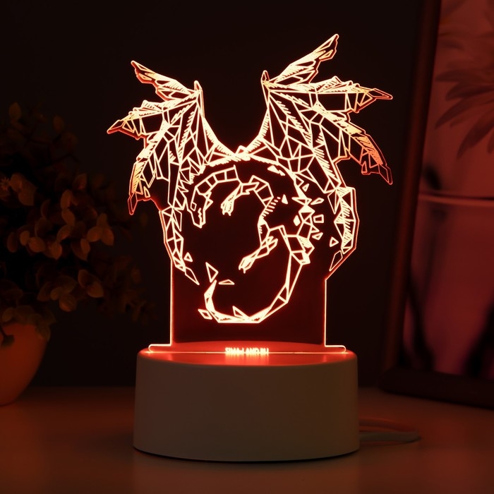 Светильник  Светильник "Дракон" LED RGB от сети 14,2х9,5х16 см RISALUX