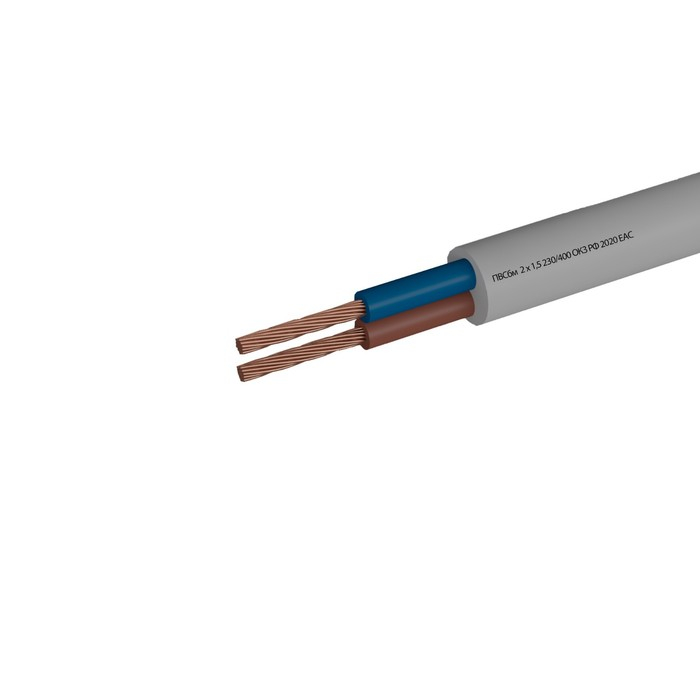 Провод  Провод "Мастер Тока" ПВСбм, сечение 2х1.5 мм2, 100 м, белый