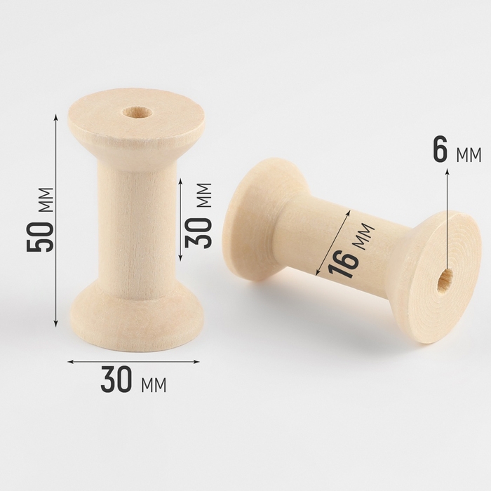 Набор деревянных катушек без покрытия, 5 шт, d = 3 × 5 см Набор деревянных катушек без покрытия, 5 шт, d = 3 × 5 см