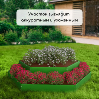 Клумба оцинкованная, 2 яруса, d = 60–80 см, h = 30 см, ярко-зелёная, Greengo