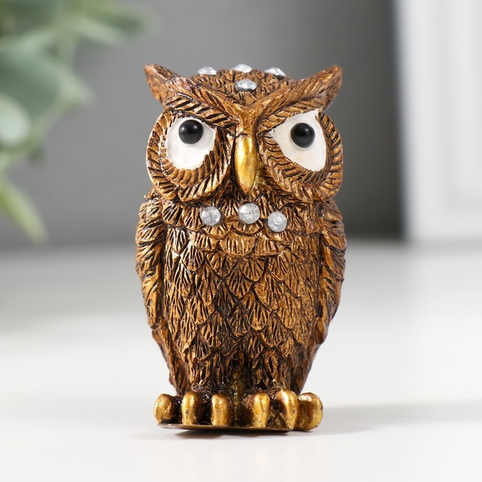 Сувенир полистоун Сувенир полистоун "Филин кофейный" стразы 4,8х2,2х1,8 см