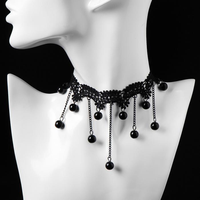 Чокер «Госпожа» круглые бусины, цвет чёрный, 31 см Чокер «Госпожа» круглые бусины, цвет чёрный, 31 см