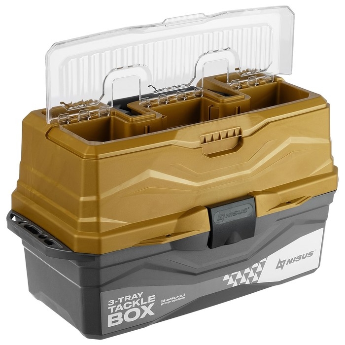 Ящик рыболовный Tackle Box трёхполочный NISUS, золотой Ящик рыболовный Tackle Box трёхполочный NISUS, золотой
