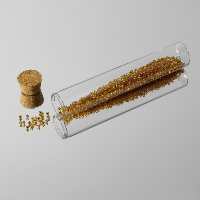 Набор баночек для хранения бисера, d = 2,2 × 12 см, 5 шт, в контейнере, 13,5 × 13,5 × 3,5 см