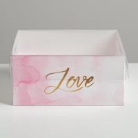 Коробка для капкейков, кондитерская упаковка, 4 ячейки «Love», 16 х 16 х 7.5 см
