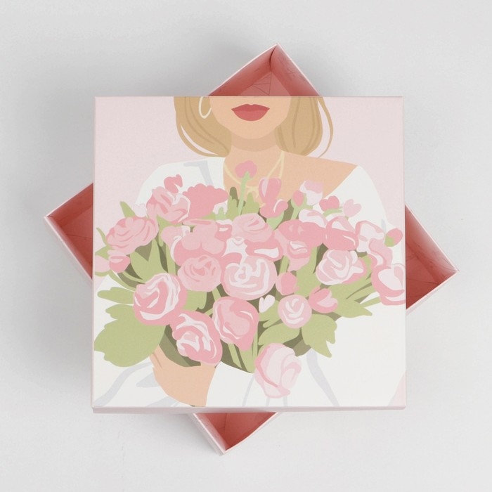 Коробка подарочная складная, упаковка, «Цветы», 17 х 17 х 7 см Коробка подарочная складная, упаковка, «Цветы», 17 х 17 х 7 см