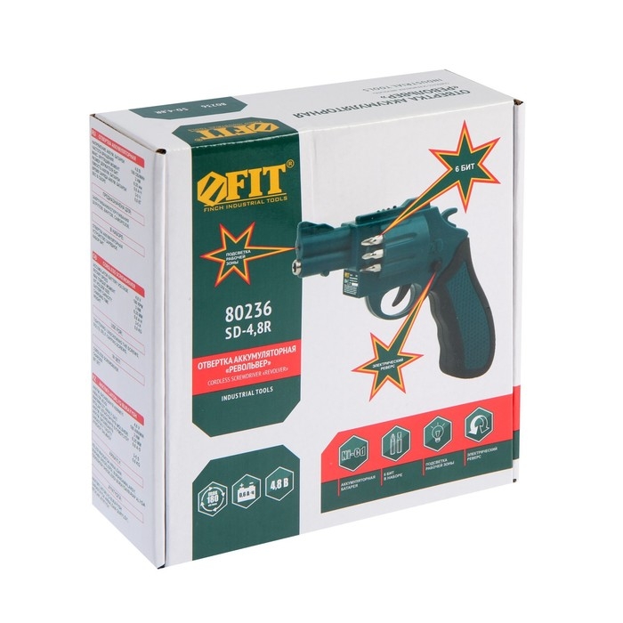 Отвертка аккумуляторная FIT 80236, 4.8 В, 180 об/мин, 3 Нм, Ni-Cd, 0.6 Ач, подсветка Отвертка аккумуляторная FIT 80236, 4.8 В, 180 об/мин, 3 Нм, Ni-Cd, 0.6 Ач, подсветка