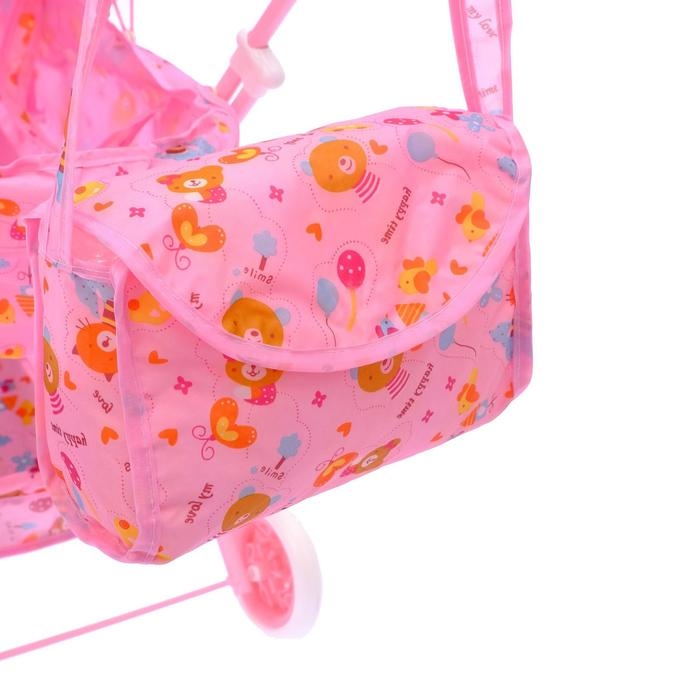 Коляска для кукол «Радуга» универсальная, с сумкой, металлический каркас, МИКС Коляска для кукол «Радуга» универсальная, с сумкой, металлический каркас, МИКС