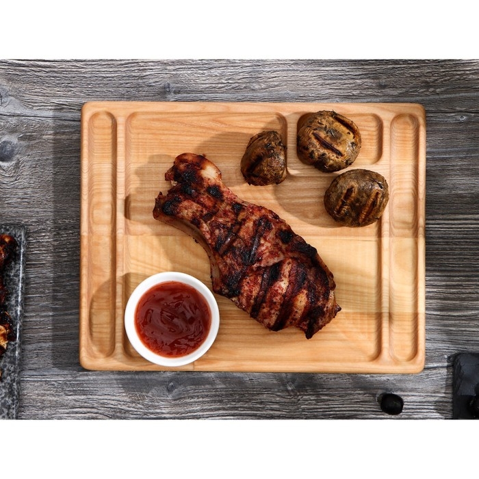 Доска-тарелка для подачи стейка Adelica, 28×22×1,8 см, берёза Доска-тарелка для подачи стейка Adelica, 28×22×1,8 см, берёза