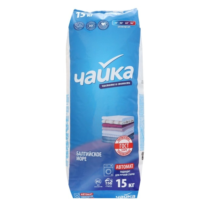 Стиральный порошок Чайка,  Стиральный порошок Чайка, "Балтийское море", универсальный, автомат, 15 кг