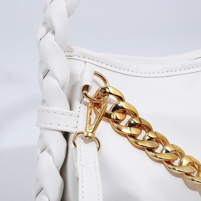 Сумка-багет на молнии, цвет белый Сумка-багет на молнии, цвет белый