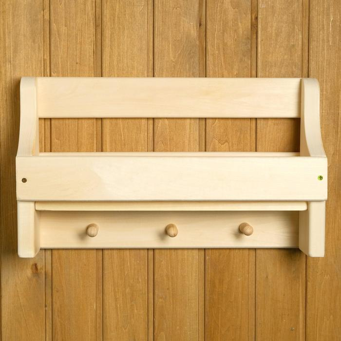Полка вешалка  Полка вешалка "Универсальная", 3 крючка, 50×30×12 см