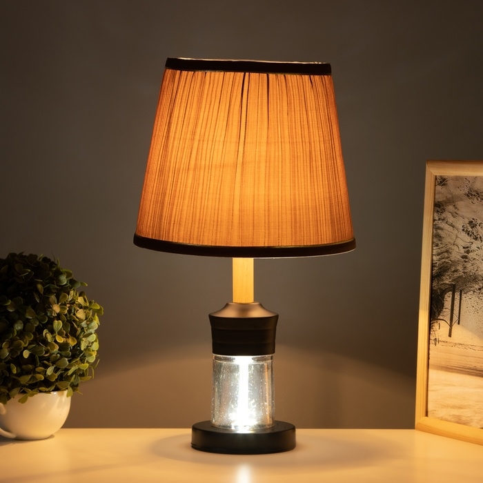 Лампа настольная Лампа настольная "Луиза" 1х40Вт Е27 1х5Вт LED черный/шоколад 25х25х43см