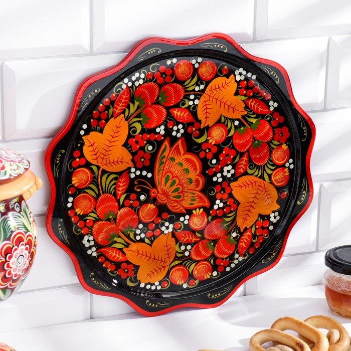 Тарелка «Блинная», хохлома D-30 Тарелка «Блинная», хохлома D-30