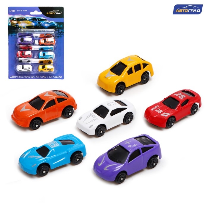 Набор металлических машин «Гонка», 6 штук Набор металлических машин «Гонка», 6 штук