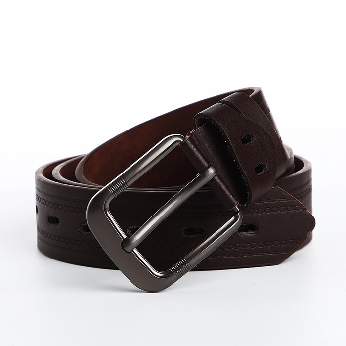Ремень мужской, ширина 3.5 см, люверсы, винт, пряжка металл, цвет коричневый Ремень мужской, ширина 3.5 см, люверсы, винт, пряжка металл, цвет коричневый