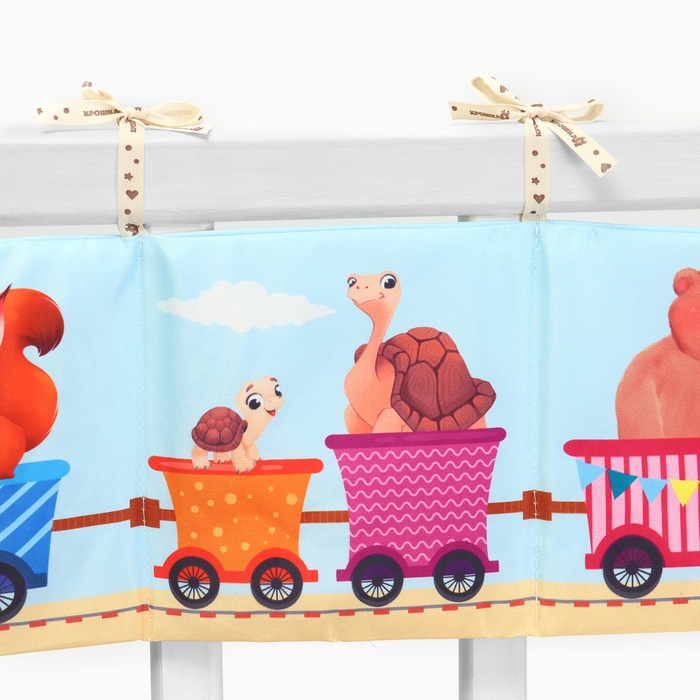 Бортик на кроватку «Паровозик» 14х70 см, Крошка Я Бортик на кроватку «Паровозик» 14х70 см, Крошка Я