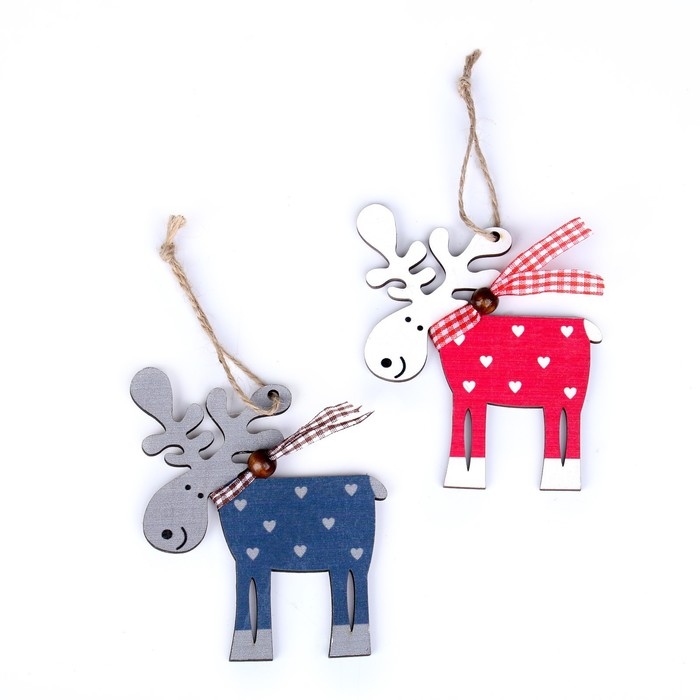 Подвеска новогодняя «Смешной олень», МИКС Подвеска новогодняя «Смешной олень», МИКС