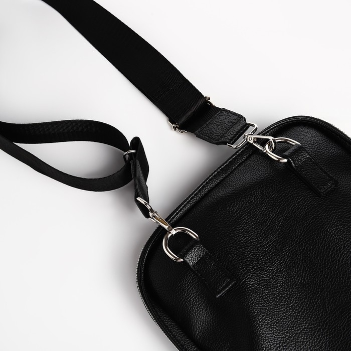 Сумка мужская через плечо TEXTURA, искусственная кожа, цвет чёрный Сумка мужская через плечо TEXTURA, искусственная кожа, цвет чёрный