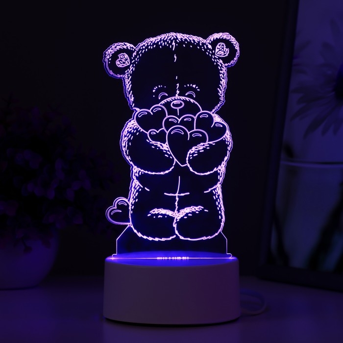Светильник  Светильник "Мишутка" LED RGB от сети 9,5х9,5х16 см RISALUX
