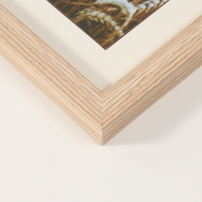 Фоторамка МДФ на 1 фото 13х18 см с паспарту Фоторамка МДФ на 1 фото 13х18 см с паспарту "Феличита" светлое дерево 2х23х28 см