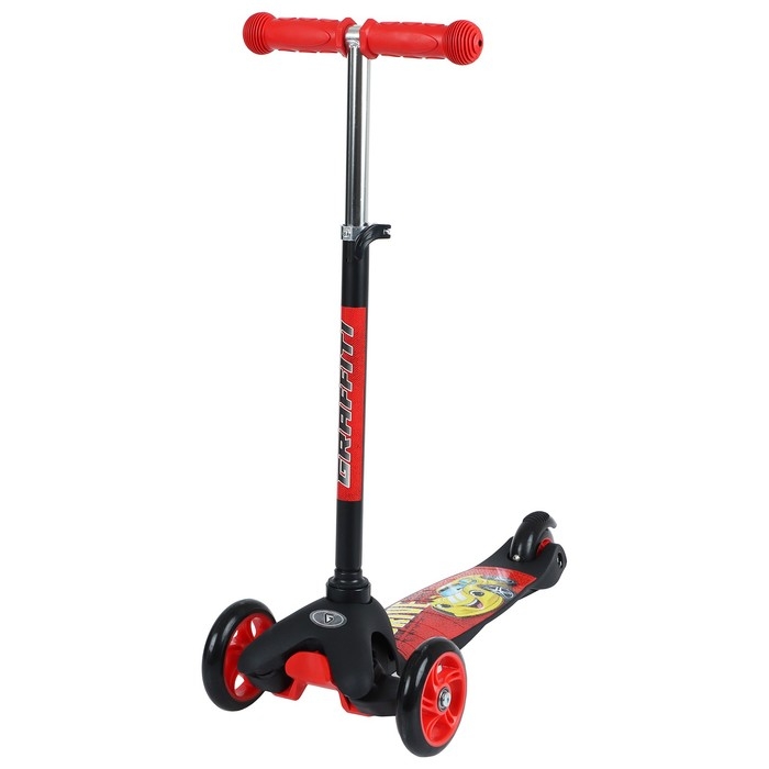 Cамокат GRAFFITI Drive, колёса PU 110/75 мм, ABEC 7, цвет красный Cамокат GRAFFITI Drive, колёса PU 110/75 мм, ABEC 7, цвет красный