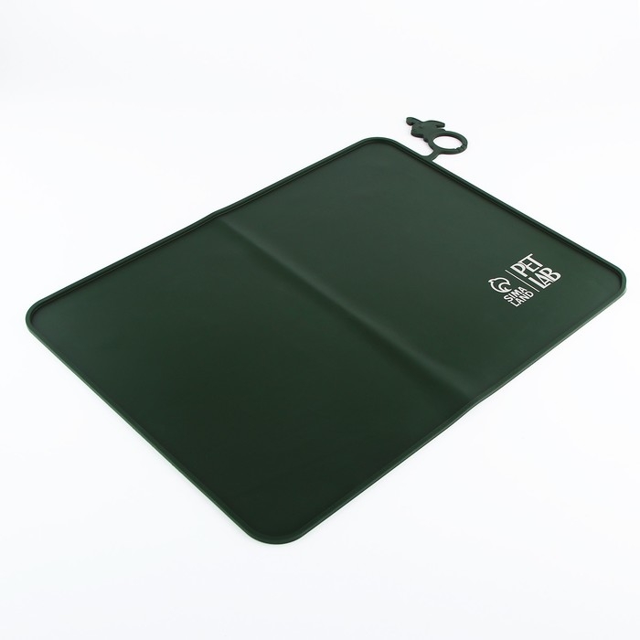 Коврик силиконовый под миску, 40 х 30 см, зеленый Коврик силиконовый под миску, 40 х 30 см, зеленый