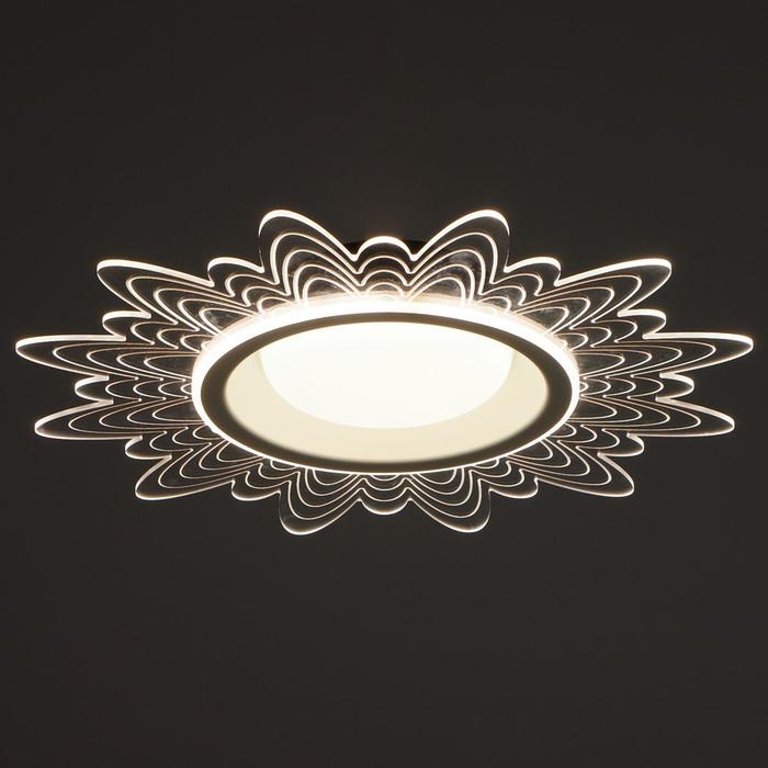 Люстра с ПДУ 1195/1 LED 52Вт 3000-6000К диммер белый-прозрачный 50х50х8 см BayerLux