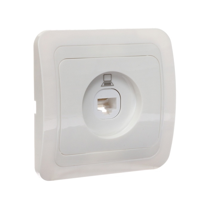 Розетка компьютерная одноместная Luazon Lighting "Орион", скрытая, белая