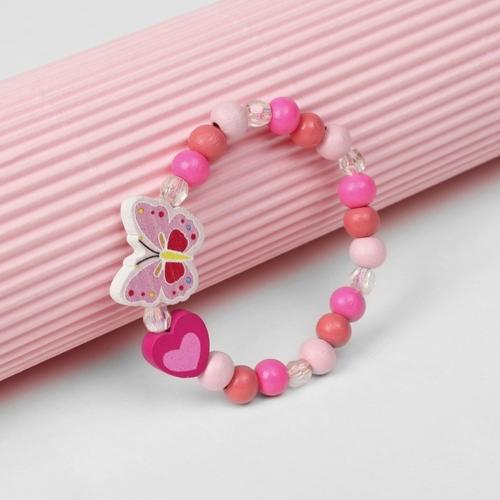 Браслет детский «Выбражулька» бабочка, цвет розовый Браслет детский «Выбражулька» бабочка, цвет розовый