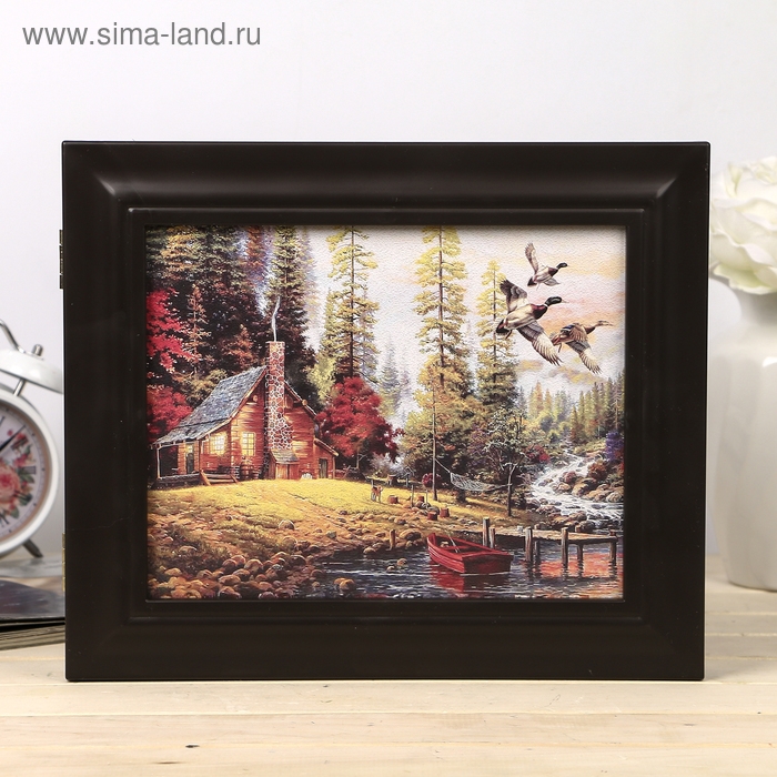 Ключница Ключница "Утки у лесного домика" Венге 26,5х31,5х4,5 см МИКС