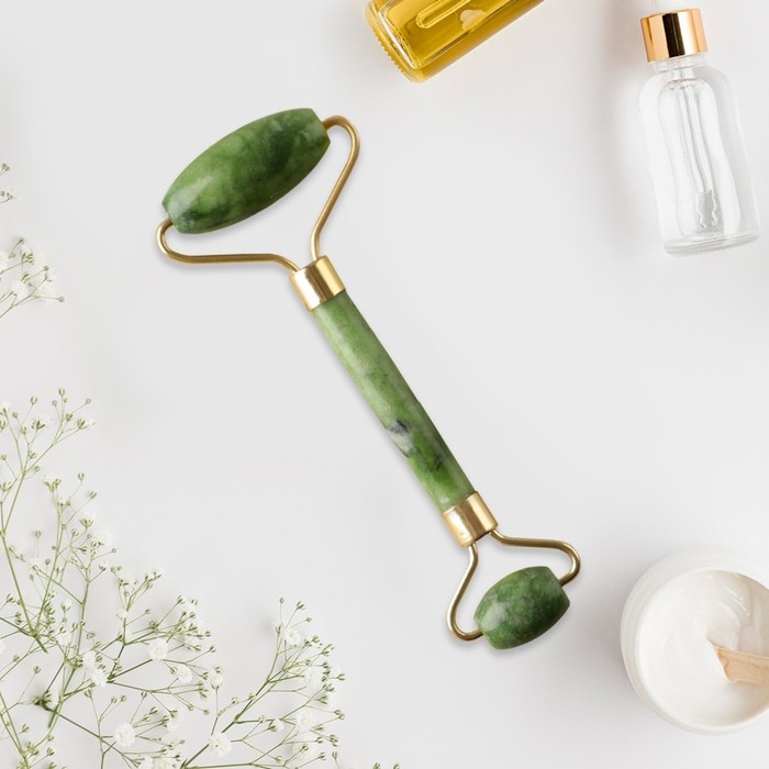 Массажёр гуаша для лица и зоны декольте «Будь собой», кальцит, серпентин Массажёр гуаша для лица и зоны декольте «Будь собой», кальцит, серпентин