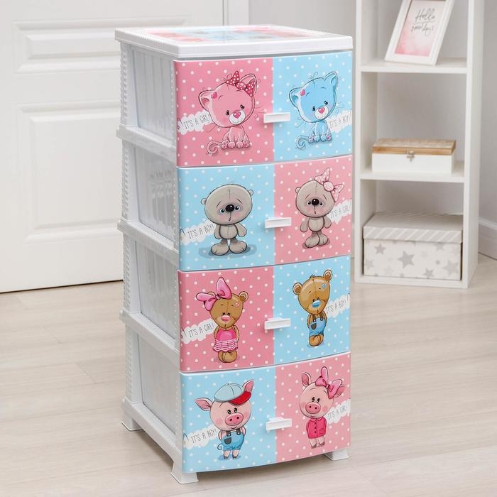 Комод 4-х секционный «Друзья», цвет белый Комод 4-х секционный «Друзья», цвет белый