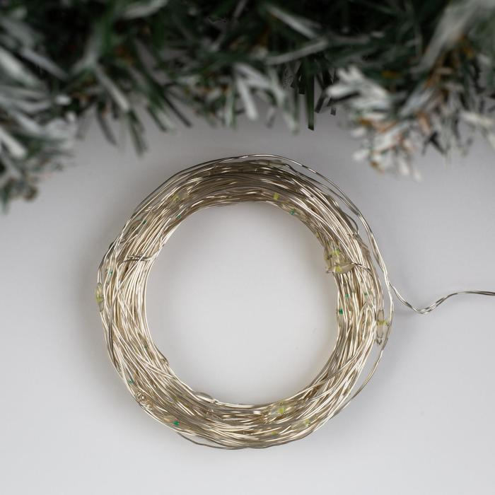 Гирлянда «Нить» 10 м роса, IP20, серебристая нить, 100 LED, свечение белое, мерцание белым, 12 В Гирлянда «Нить» 10 м роса, IP20, серебристая нить, 100 LED, свечение белое, мерцание белым, 12 В
