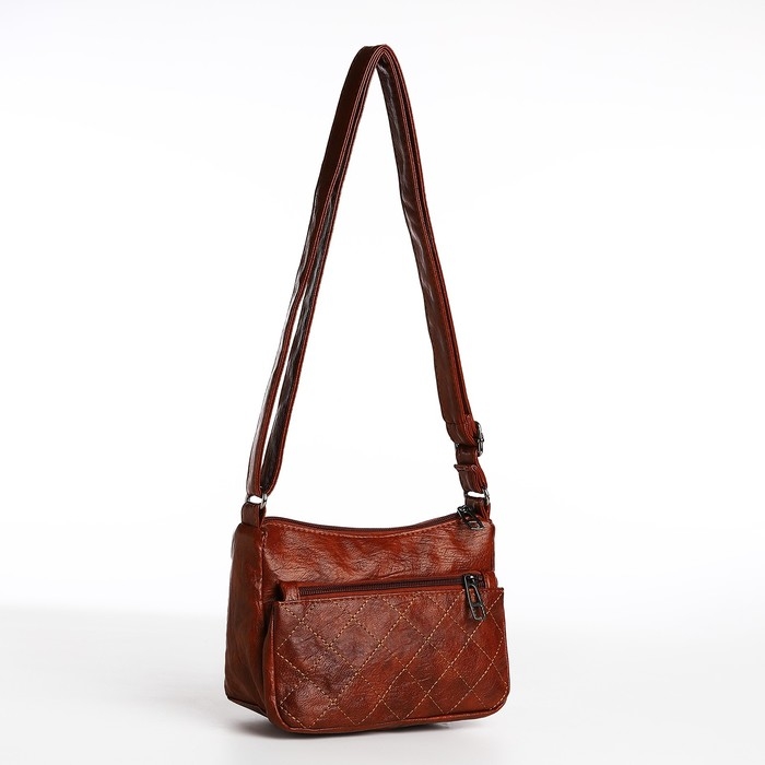 Сумка кросс-боди на молнии, цвет коричневый Сумка кросс-боди на молнии, цвет коричневый