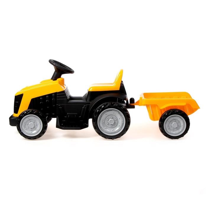 Детский электромобиль «Трактор», с прицепом, цвет жёлтый Детский электромобиль «Трактор», с прицепом, цвет жёлтый