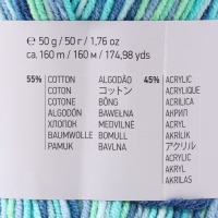 Пряжа "Jeans crazy" 55% хлопок, 45% акрил 160м/50гр (7204  принт)