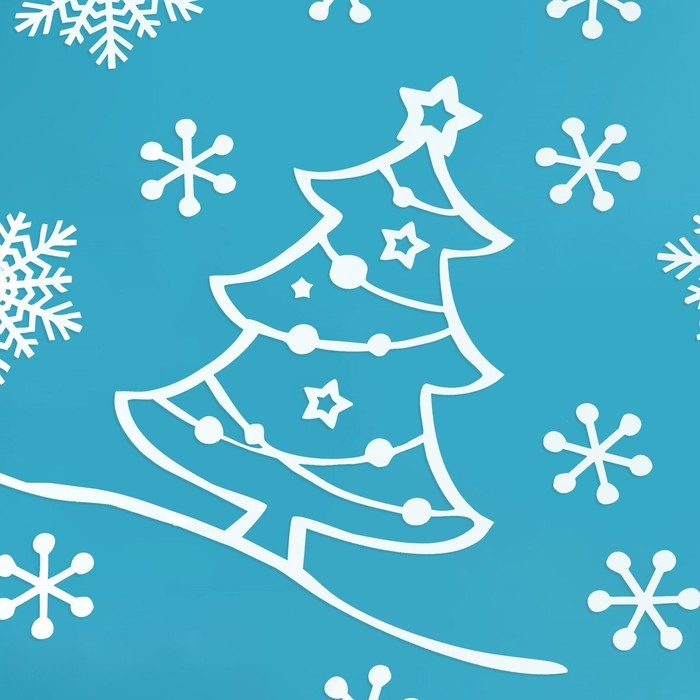 Наклейки на окна Наклейки на окна "Новогодние" снеговики, 50 х 74 см