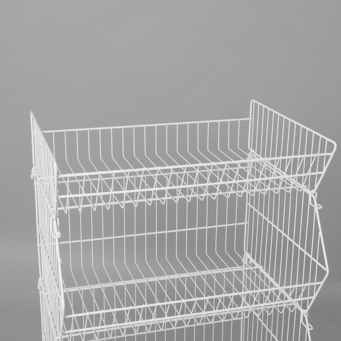 Горка-накопитель из четырёх корзин, 63×43×120, цвет белый Горка-накопитель из четырёх корзин, 63×43×120, цвет белый