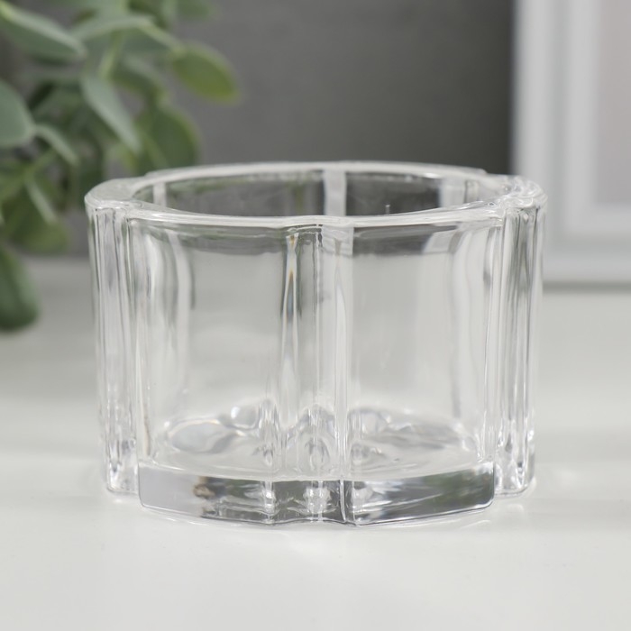 Подсвечник стекло на 1 свечу Подсвечник стекло на 1 свечу "Грани-цветок" прозрачный 8х8х5 см