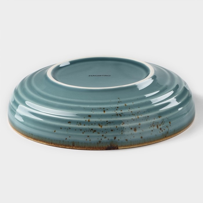 Тарелка фарфоровая глубокая Magistro «Церера», 1,1 л, d=22 см, цвет голубой Тарелка фарфоровая глубокая Magistro «Церера», 1,1 л, d=22 см, цвет голубой