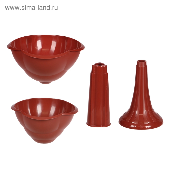 Клумба пластиковая, 2 яруса, d = 25&ndash;55 см, высота бортика 87 см, на высокой ножке, коричневая