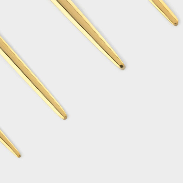 Столовые приборы из нержавеющей стали «Оску», 24 предмета, в коробке, цвет золотой Столовые приборы из нержавеющей стали «Оску», 24 предмета, в коробке, цвет золотой