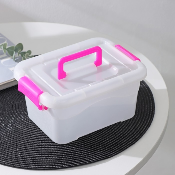 Контейнер для хранения «Дипломат», 20,5×15×9,5 см, крышка с ручкой на защёлке, цвет МИКС Контейнер для хранения «Дипломат», 20,5×15×9,5 см, крышка с ручкой на защёлке, цвет МИКС